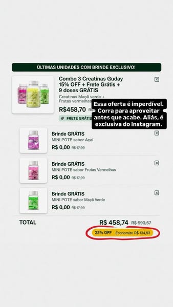 Guday ad: Compre 3, Ganhe 3 Mini Potes Grátis